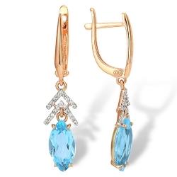 Серьги из золота с султанитами и фианитами 21801359 Серьги (Au 585)
