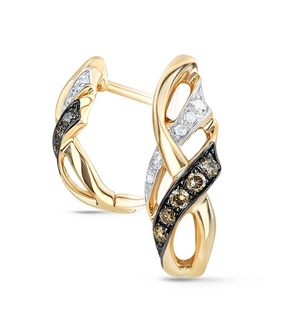Серьги из золота c бриллиантами 69423 Серьги (Au 585)