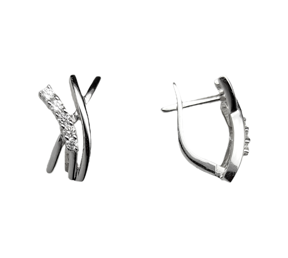 Серьги из белого золота с бриллиантами 08062*00143365 Серьги (Au 585)
