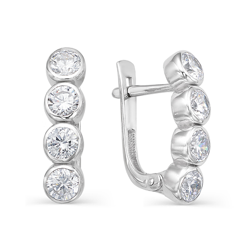 Серьги из серебра с фианитами  911020027 Серьги (Ag 925)