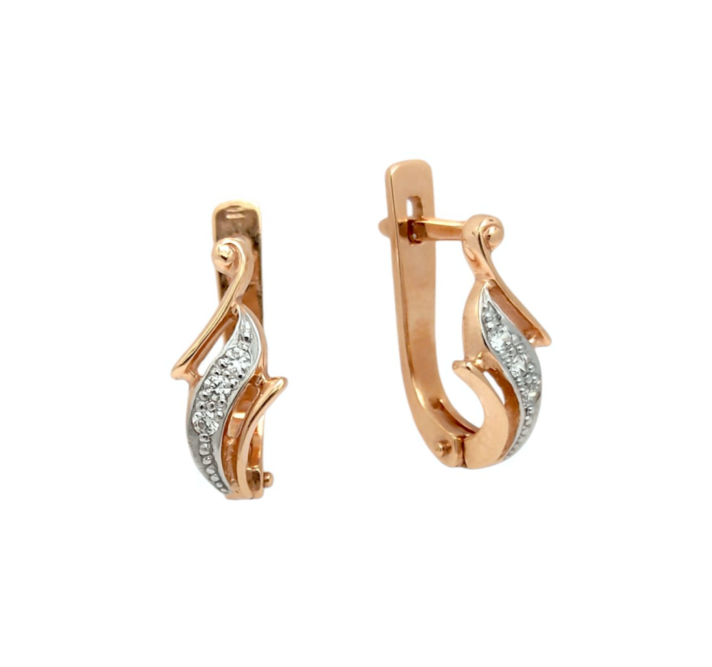 Серьги из золота с фианитами С0801 Серьги (Au 585)