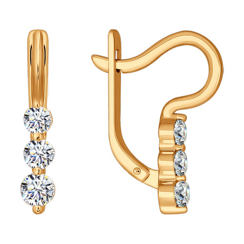 Серьги из золота с фианитами 025382 Серьги (Au 585)