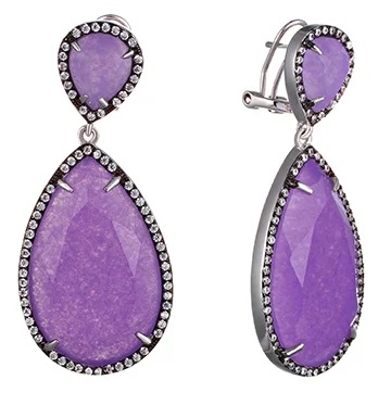 Серьги из серебра с жадеитами 1740004097305 Серьги (Ag 925)