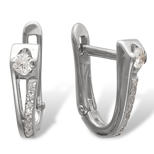 Серьги из белого золота c бриллиантами С210-663 Серьги (Au 585)