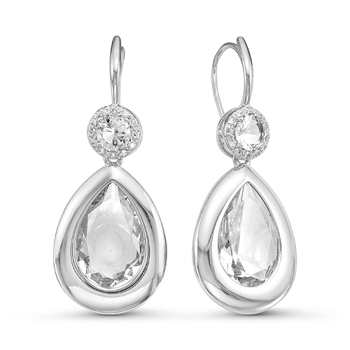 Серьги из серебра с фианитами  с125650 Серьги (Ag 925)