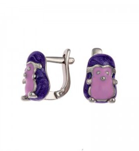 Серьги из серебра с эмалью детские 970120597 Серьги (Ag 925)