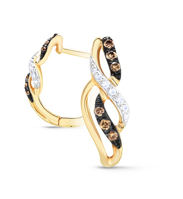 Серьги из золота c бриллиантами 66741 Серьги (Au 585)