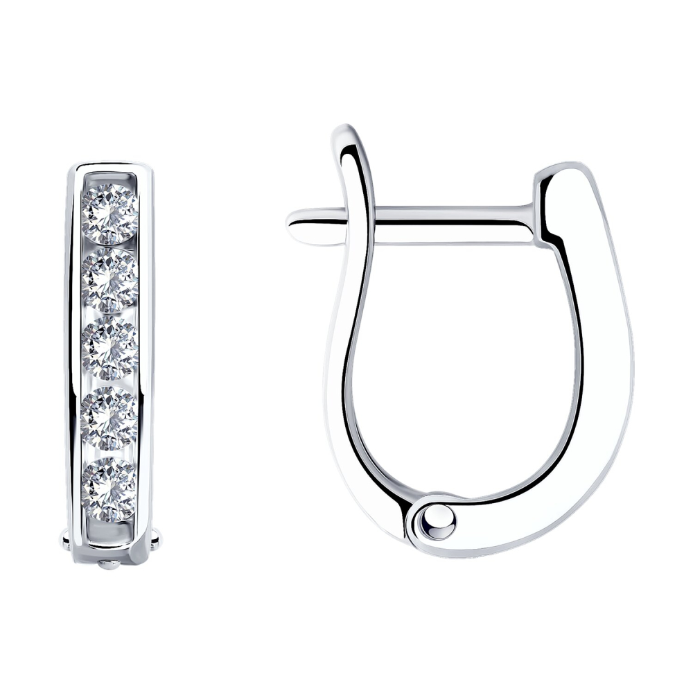 Серьги из серебра с фианитами  94026402 Серьги (Ag 925)