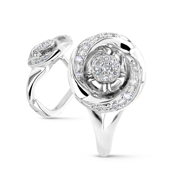 Серьги из белого золота c бриллиантами 53417 Серьги (Au 585)