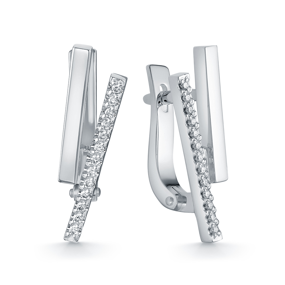 Серьги из белого золота с бриллиантами 4227-21001 Серьги (Au 585)
