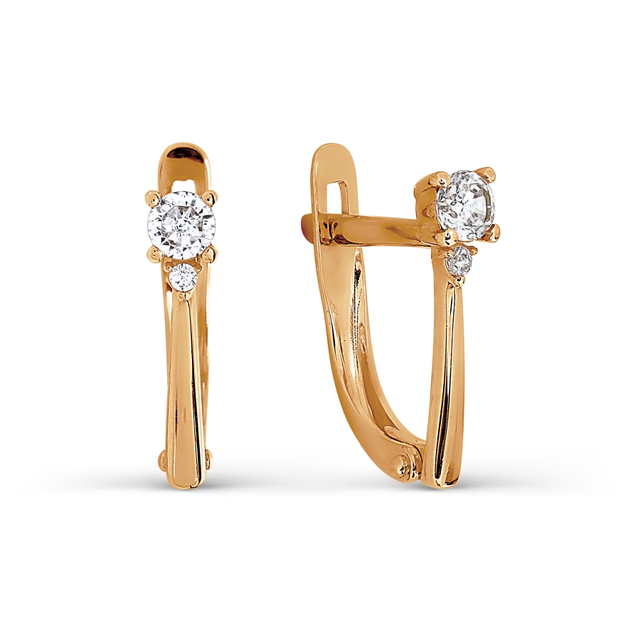 Серьги из золота с фианитами Т107027393 Серьги (Au 585)