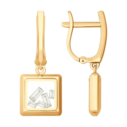 Серьги из золота с фианитами SWAROVSKI 027728 Серьги (Au 585)