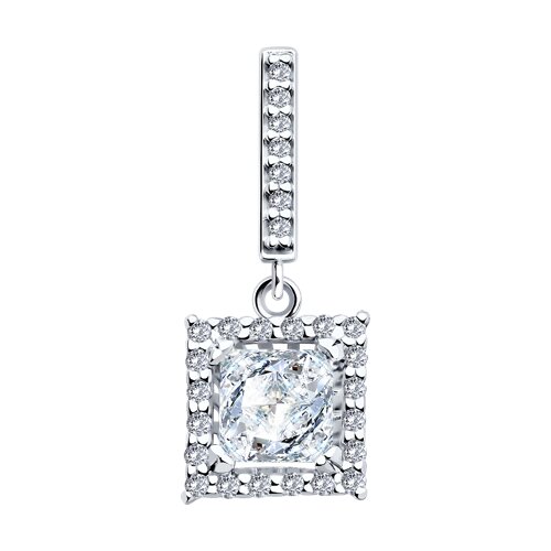 Подвеска из серебра с фианитами 94031301 Подвеска (Ag 925)