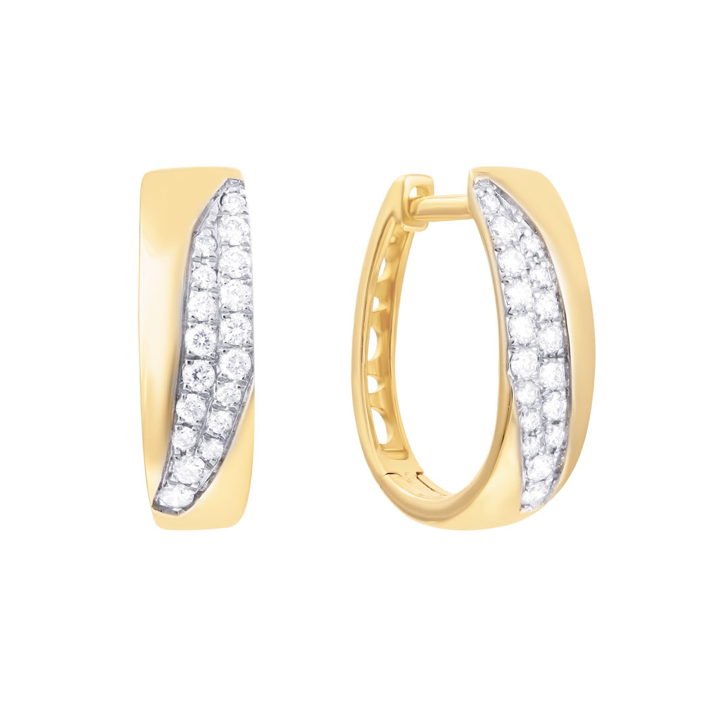 Серьги из желтого золота с бриллиантами 02500220499 Серьги (Au 585)
