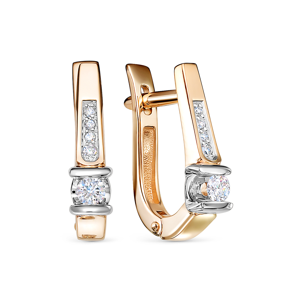 Серьги из золота с бриллиантами 519-2100 Серьги (Au 585)