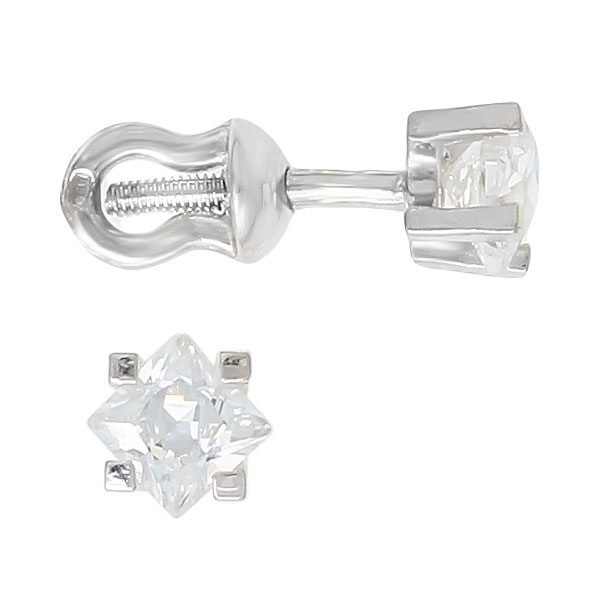Серьги пусеты из серебра с фианитами 2502005004 Серьги пусеты (Ag 925)