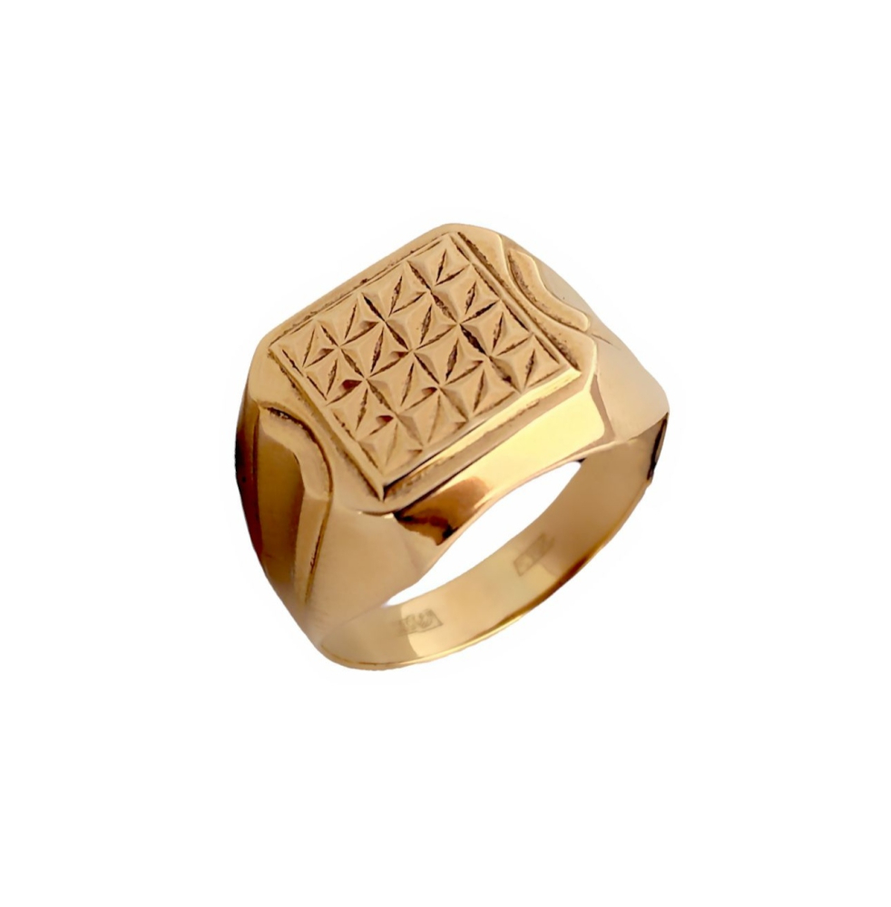 Печатка из золота с алмазной гранью 012911 Печатка (Au 585)