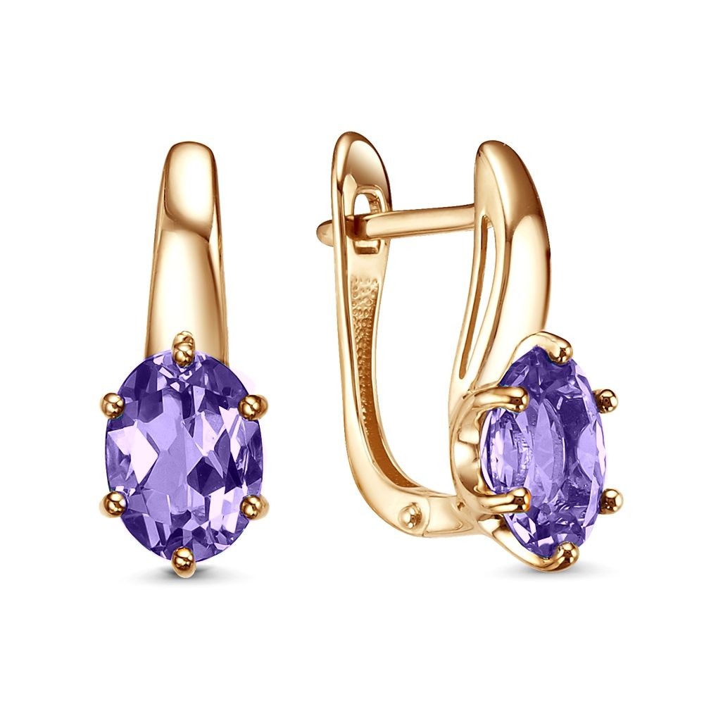 Серьги из золота с наноситалами 21804984 Серьги (Au 585)