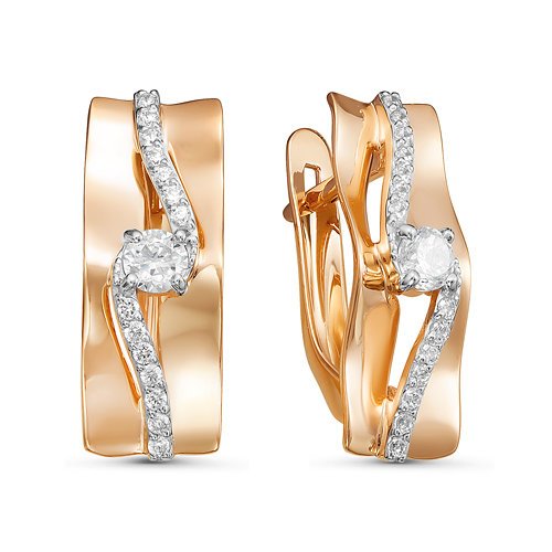 Серьги из золота с фианитами 127020 Серьги (Au 585)