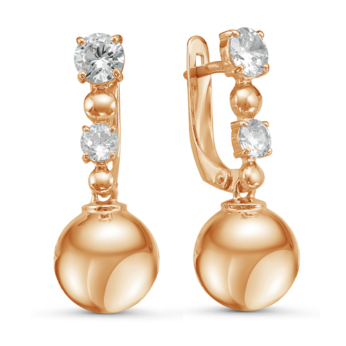 Серьги длинные из серебра c фианитами с126894пз Серьги (Ag 925)