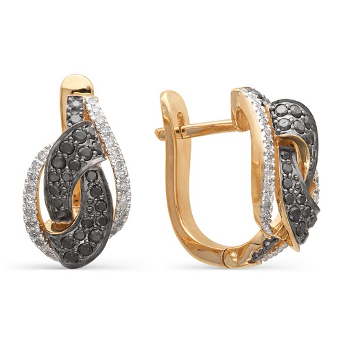 Серьги из золота c бриллиантами 1020246 Серьги (Au 585)