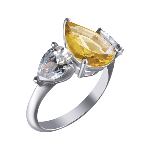Кольцо из серебра с кубическим цирконием  2390001131807 Кольцо (Ag 925)