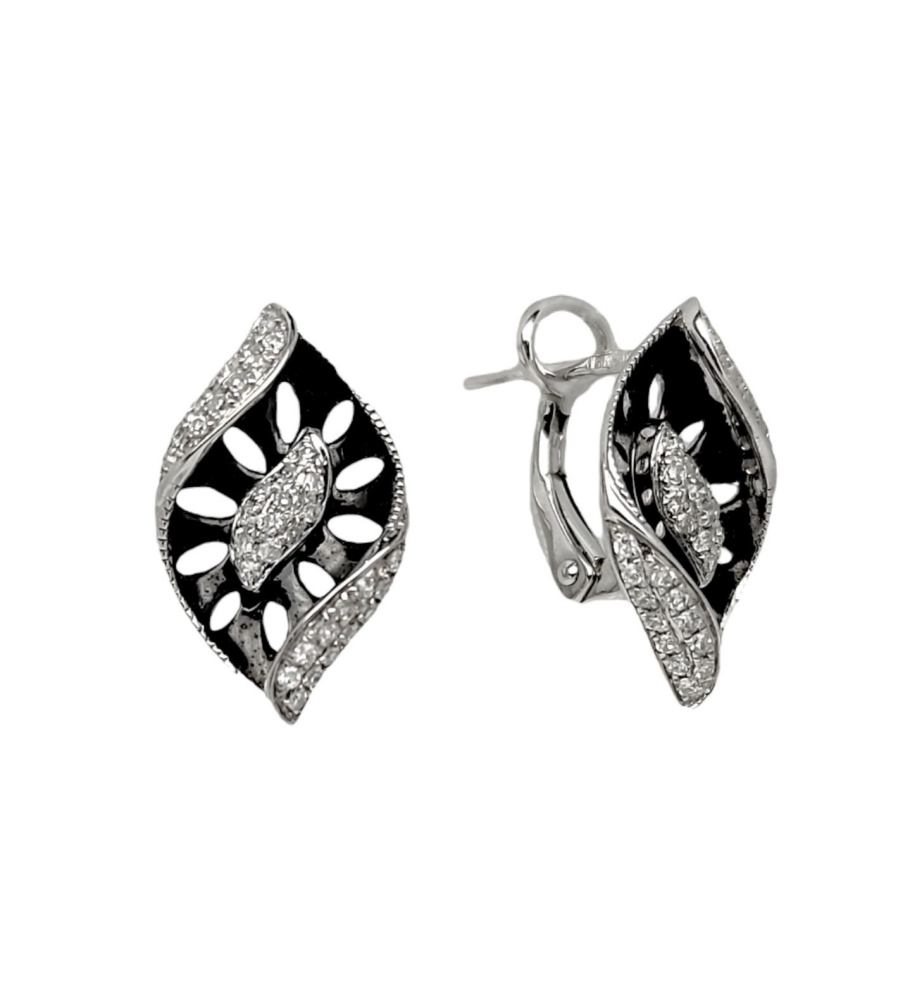 Серьги из белого золота c бриллиантами 0413 SBu19-601 Серьги (Au 585)