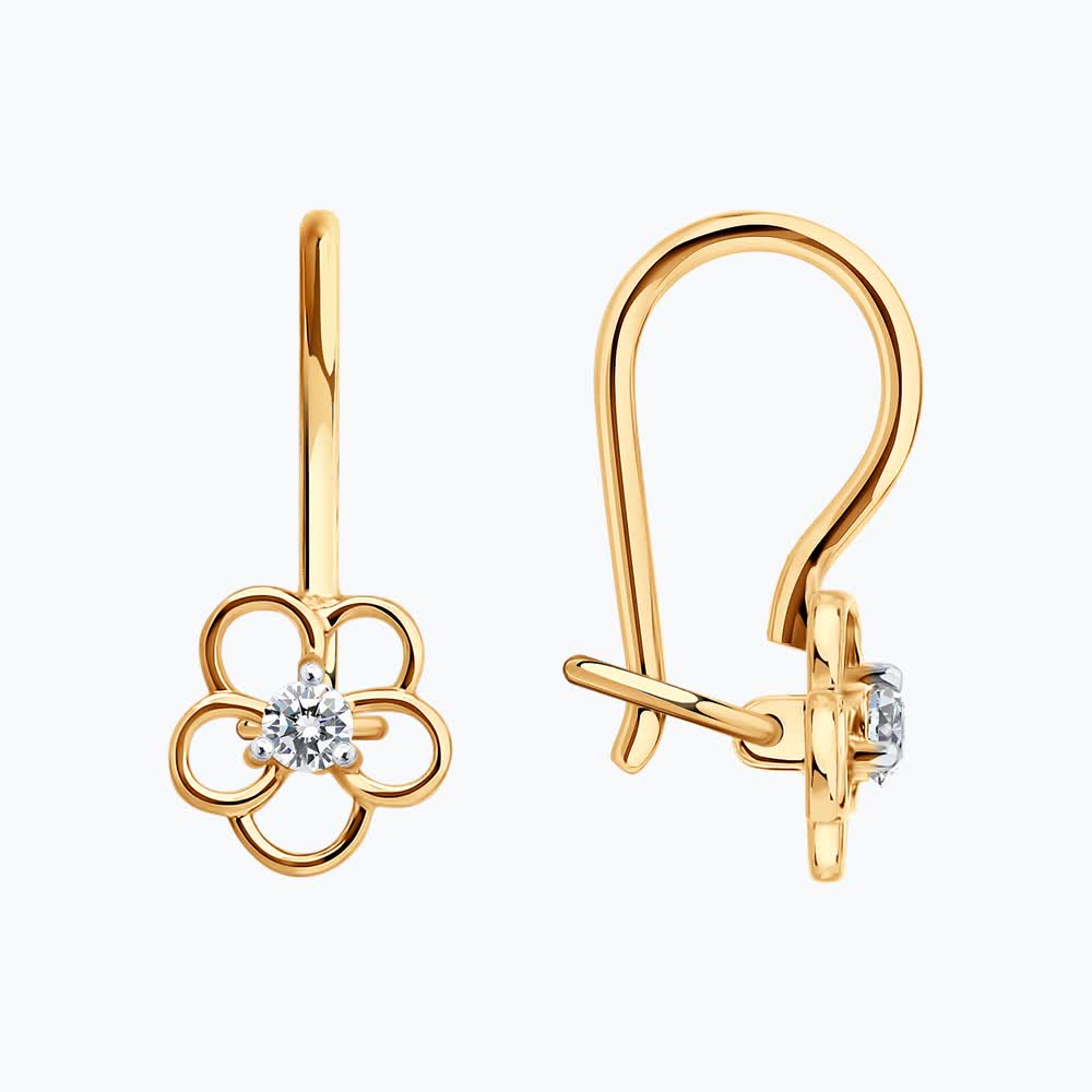 Серьги из золота детские 0200995 Серьги (Au 585)