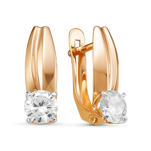 Серьги из золота с фианитами 127078 Серьги (Au 585)