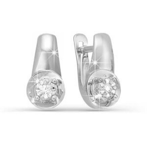 Серьги из белого золота с бриллиантами БР120606 Серьги (Au 585)