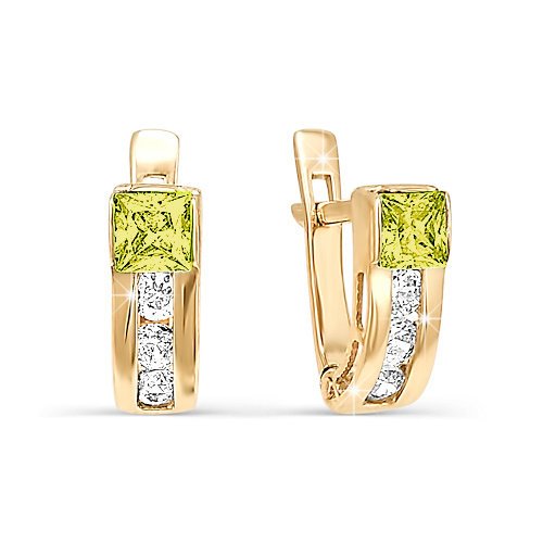 Серьги из золота с фианитами детские 128870 Серьги (Au 585)