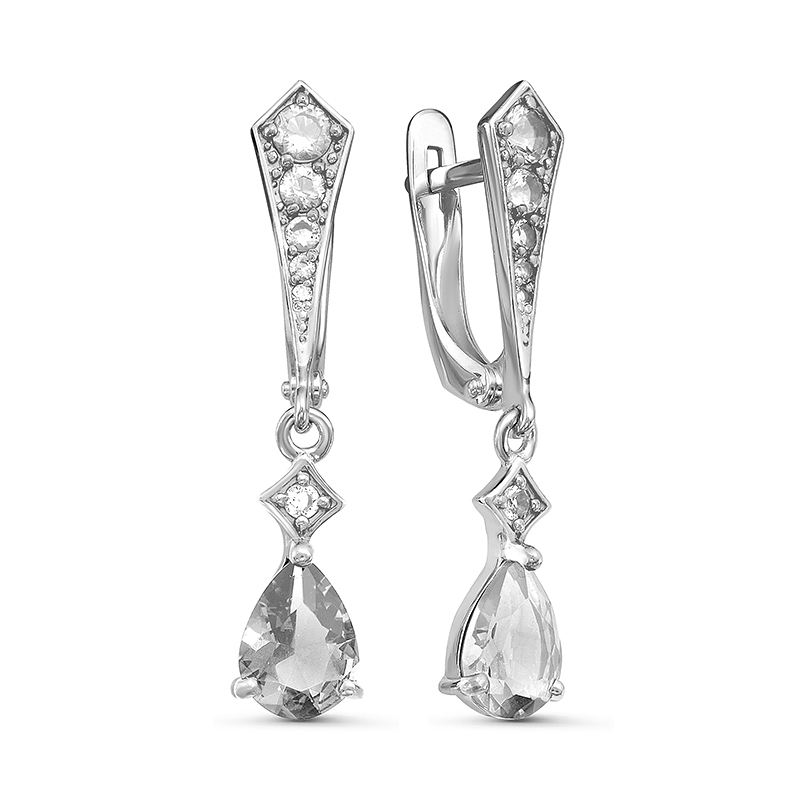 Серьги из серебра с фианитами  с127627 Серьги (Ag 925)