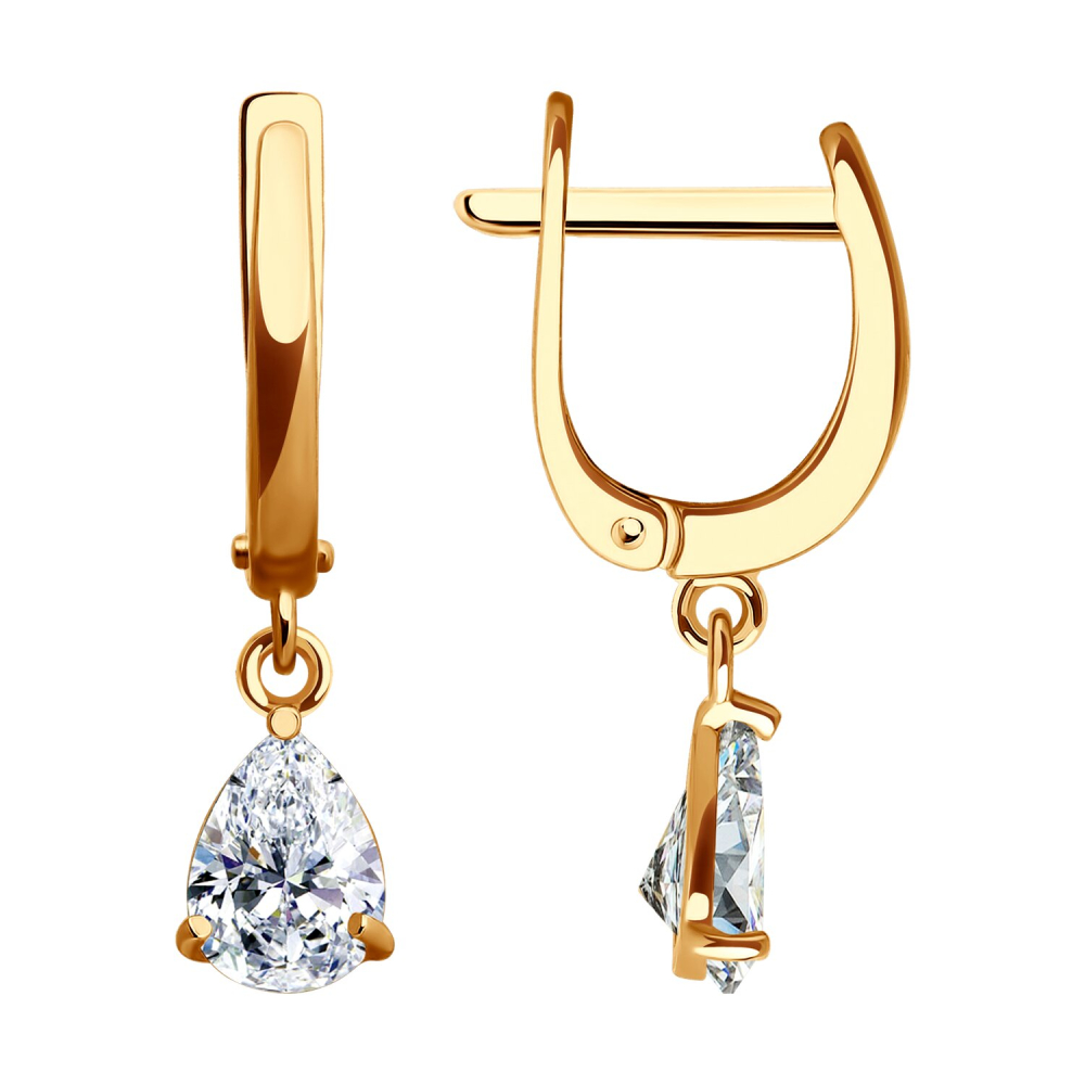 Серьги из золота с фианитами 0200351 Серьги (Au 585)