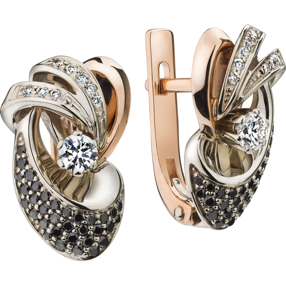 Серьги из золота c бриллиантами Зс-2284/2 Серьги (Au 585)