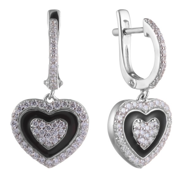 Серьги из серебра с эмалью 3670008159703 Серьги (Ag 925)