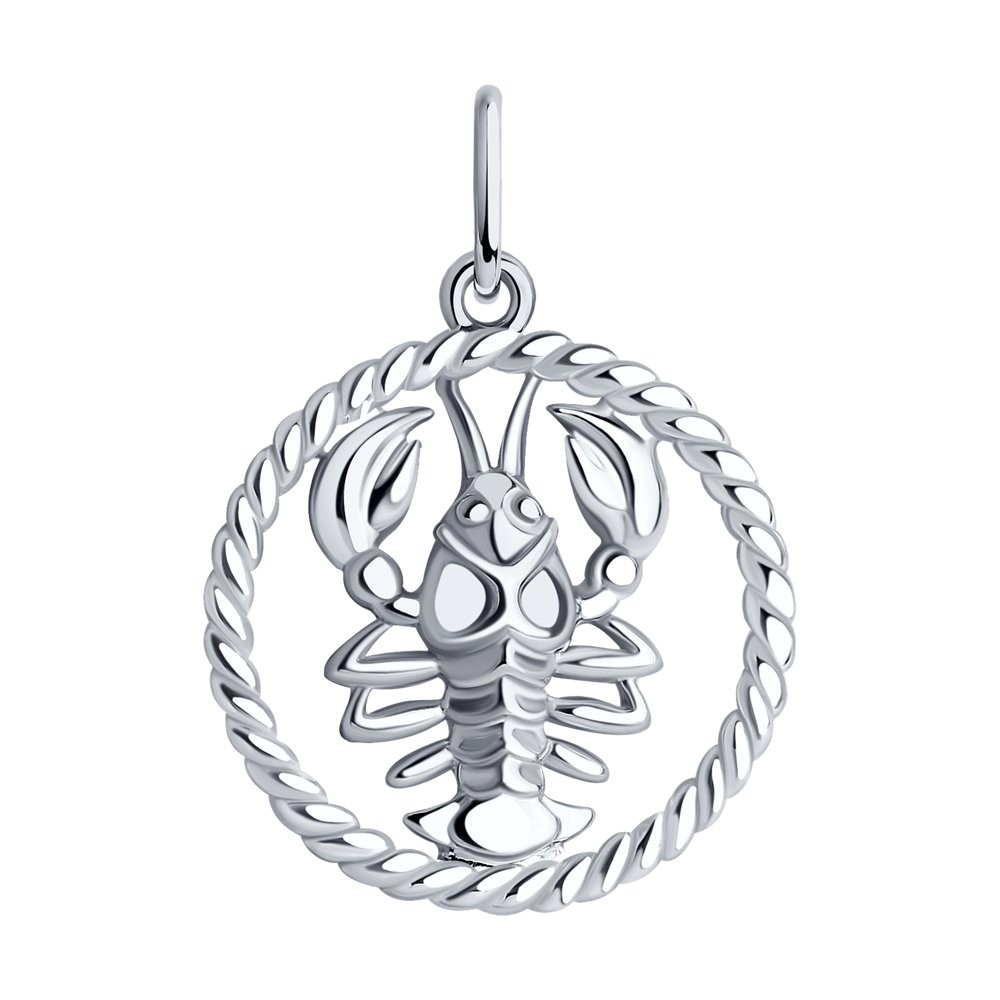 Подвеска из серебра знак зодиака Рак 94031856 Подвеска зодиак (Ag 925)