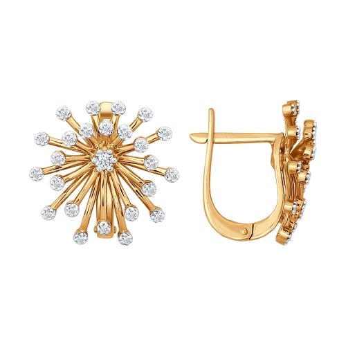Серьги из золота с бриллиантами 1020258 Серьги (Au 585)