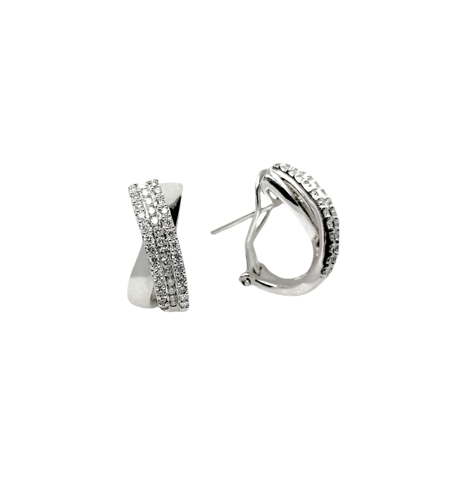 Серьги из белого золота c бриллиантами 38333*00749829 Серьги (Au 585)
