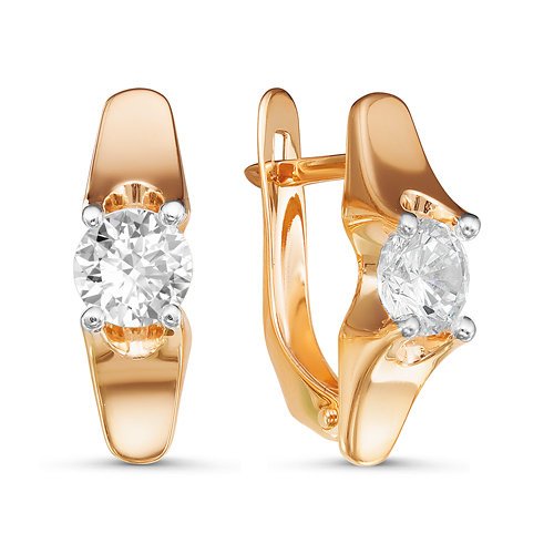Серьги из золота с фианитами 126643 Серьги (Au 585)