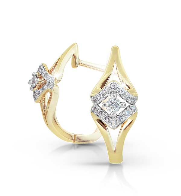 Серьги из золота c бриллиантами 41102 Серьги (Au 585)
