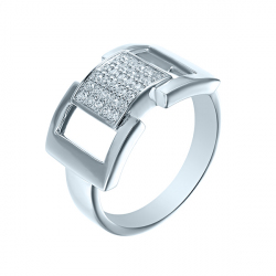 Кольцо из серебра с кубическими циркониями 6220004020107 Кольцо (Ag 925)