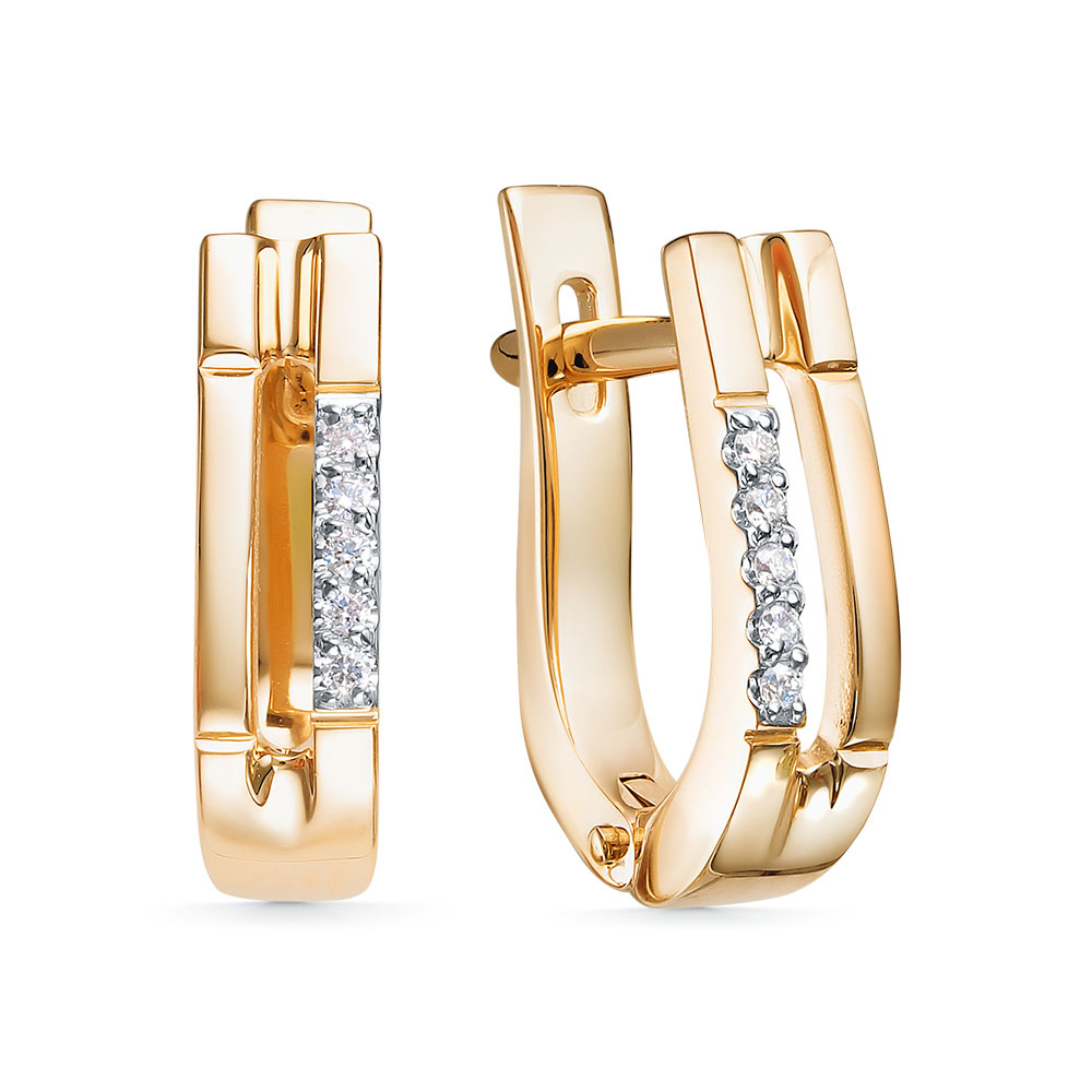 Серьги из золота c бриллиантами 4386-210 Серьги (Au 585)