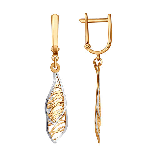 Серьги из золота длинные 025856 Серьги (Au 585)