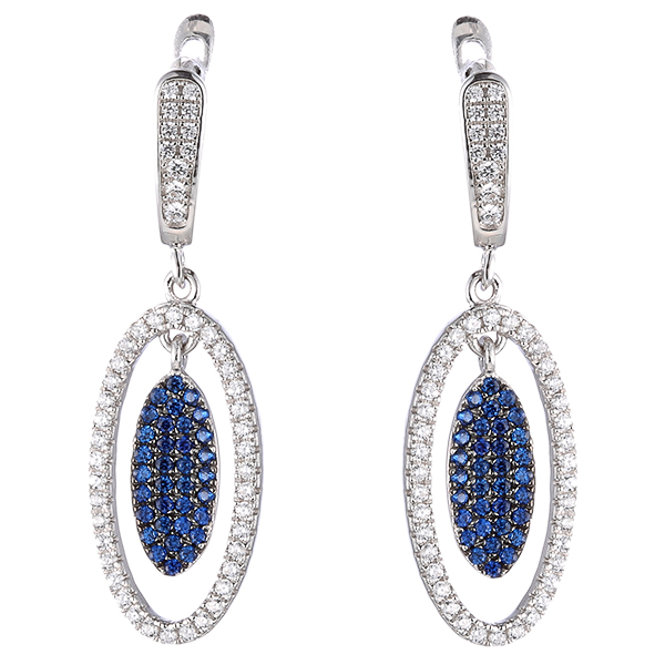 Серьги из серебра с кубическим цирконием 2860010038704 Серьги (Ag 925)