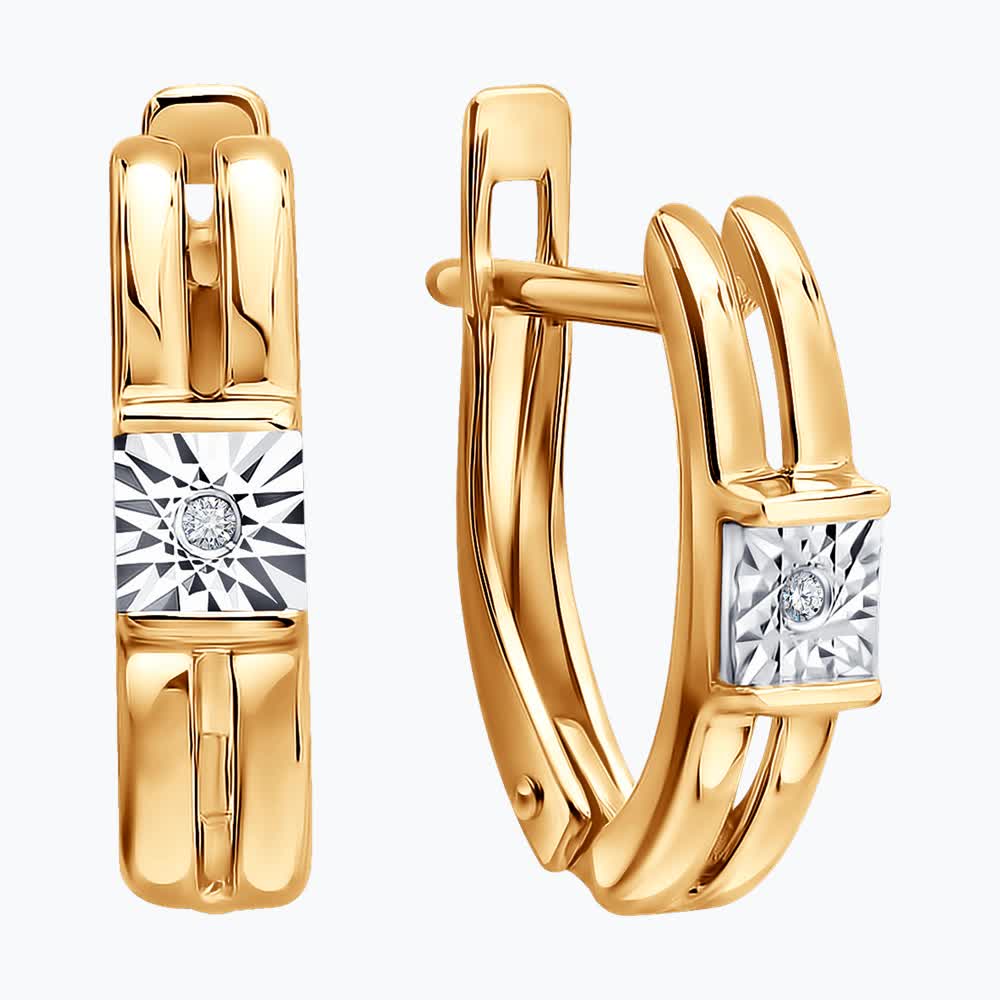 Серьги из золота с бриллиантами 1022760 №26 14 Серьги (Au 585)