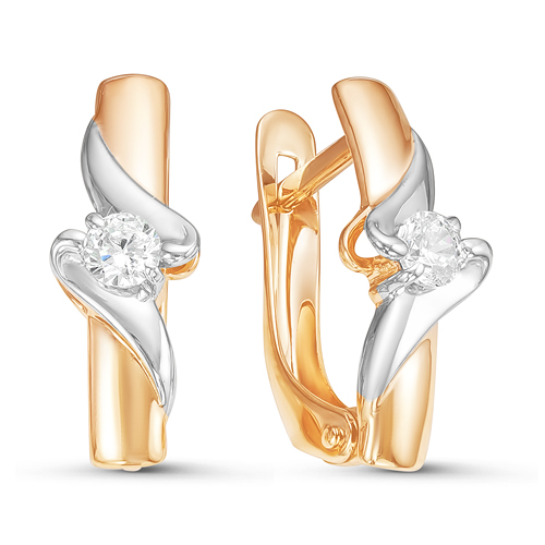 Серьги из золота с фианитами 126109 Серьги (Au 585)