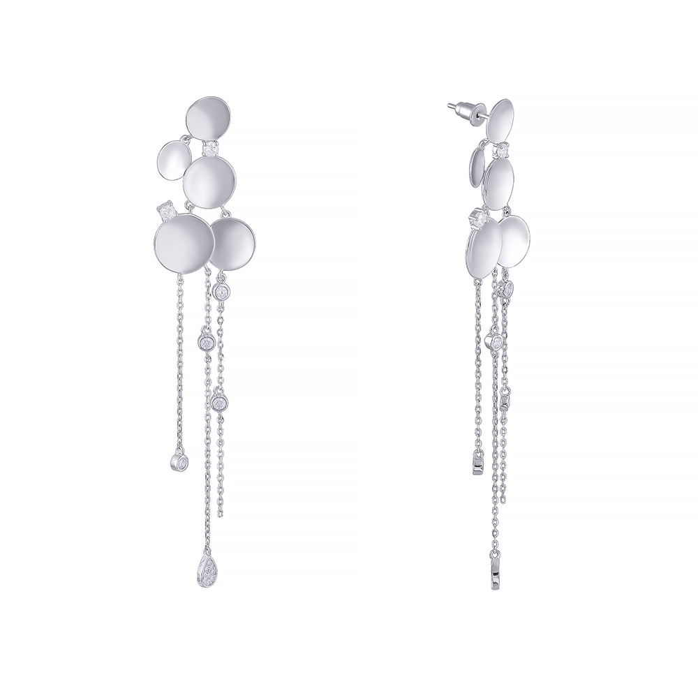 Серьги из серебра длинные 4150001042629 Серьги (Ag 925)