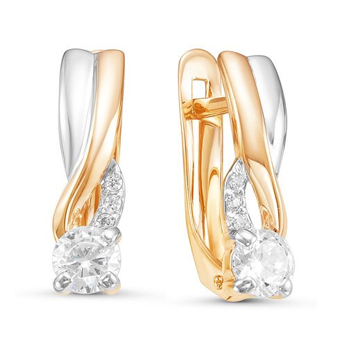 Серьги из золота с фианитами 126095 Серьги (Au 585)