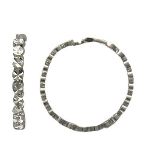 Серьги из золота с алмазной гранью  01С725030(20мм) Серьги (Au 585)