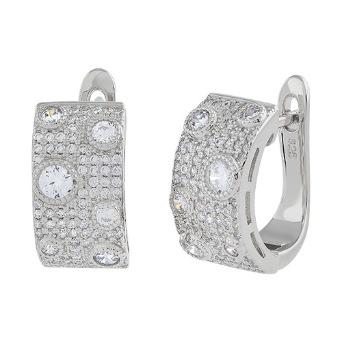 Серьги из серебра с кубическим цирконием B9078-E Серьги (Ag 925)